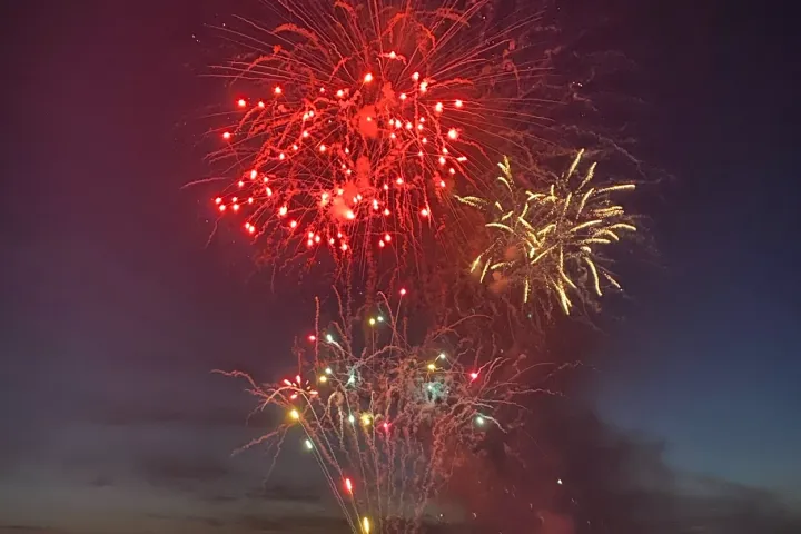 fireworks in the night sky